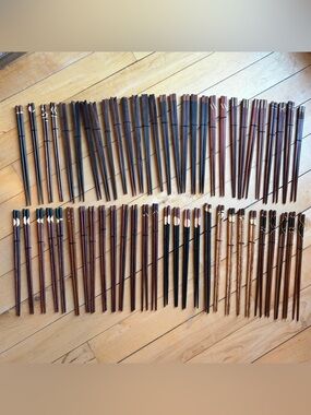 Vintage Chopsticks Huge *Lot of 56 PAIRS* Mixed Wooden South Asian High Quality